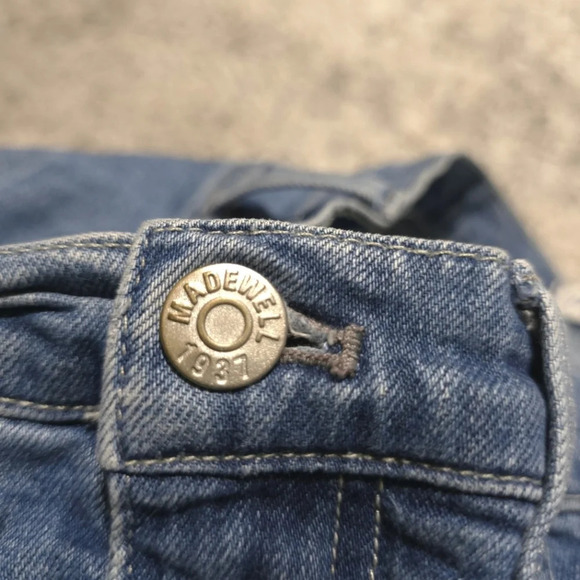 MADEWELL Distressed Denim Pencil Skirt, Released Hem, Cotton Spandex,  29 - Picture 10 of 16